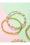Pack of 4 - Girls Multi-Color Beaded and Pearl Bracelets - 2