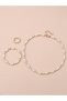 Girls Pearl and Gold Tone Beaded Necklace, Bracelet and Ring Set - 3