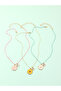 Pack of 3 - Girls Multi-Color Flower Charm Pendant Necklaces - 3