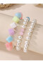 Pack of 3 - Girls Multi-Color Cube and Pearl Beaded Bracelets - 2