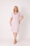 Women's Plus Size Viscose Fabric Lace Detailed Patterned Short Sleeve Nightgown / Pink-Brown 13599 - 3