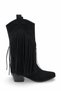 Phoebe Diva Women's Tasseled Western Boots 0012897 Black Suede - 7
