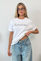 Women's Crew Neck Aruoar Printed T-Shirt White - 26Y 3333 - 3