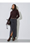 Brown Textured Cable Knit Top - 2