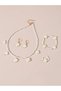Girls White Flower Charm Pearl Necklace, Bracelet, Ring and Earrings Set - 7