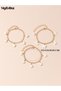 Pack of 3 - Girls Gold Tone Chain Bracelets with Butterfly Charms - 4