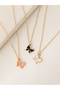 Pack of 3 - Girls Multi-Color Butterfly Pendant Necklaces - 3