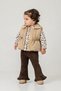 Baby Girl Leopard Print Shirt Puffy Vest Ruffle Spanish Flare Pants 3-Piece Set - 3