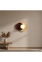 Lyra Wall Lamp – Travertine And Metal – White/brown, White Brown, Travertines, Wood