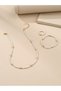 Girls White Beaded Necklace, Bracelet and Ring Set with Gold Tone Heart Charm - 5