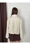 Double Pocket Side Gathered Oversize Leather Jacket Stone - 5