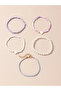 Pack of 5 - Girls Multi-Color Pastel Beaded Bracelets - 6