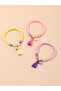 Pack of 3 - Girls Multi-Color Flat Beads Bracelets with Tassels