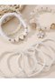 Pack of 8 - Girls White Pearl and Flower Beaded Bracelets - 2