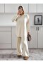 Women's Oversize Hooded Knitwear Set Ecru - 3
