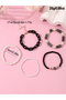 Pack of 5 - Girls Multi-Color Beaded and Chain Bracelets - 4