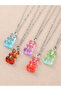 Pack of 5 - Girls Multi-Color Gummy Bear Pendant Necklaces - 7