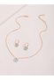 Girls Blue Butterfly Pendant Necklace and Earrings Set - 3