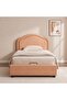 Maxillux ArcusUpholstered Kids Bed With Hydraulic Storage + Usb-peach Pink, Engineered Wood, Fabric - 2