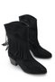 Adara Alma Women's Tasseled Western Boots 0012726 Black Suede - 3