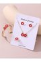Girls Red Flower Charm Necklace, Bracelet, Ring and Earrings Set - 5