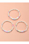 Pack of 3 - Multi-Color Pearl and Letter Bead Bracelets - 4