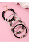 Pack of 5 - Girls Multi-Color Beaded and Chain Bracelets - 2