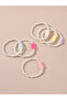 Pack of 6 - Gilrs Multi-Color Pearl Beaded Bracelets with Bear Charms - 2