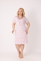 Women's Plus Size Viscose Fabric Lace Detailed Patterned Short Sleeve Nightgown / Pink-Brown 13599 - 6