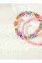 Pack of 4 - Gilrs Multi-Color Butterfly and Heart Charm Bracelets - 3