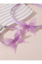 Girls Purple Lace Butterfly Charm Choker and Bracelet Set