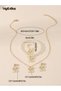 Girls White Bow and Pearl Necklace, Bracelet, Ring and Earrings Set - 6