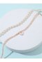 Pack of 2 - Girls Multi-Color Pearl and Crystal Butterfly Pendant Necklaces - 7
