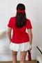 Women's crew neck aruoar print t-shirt - red - 26y 3333 - 4