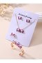 Girls Purple Bow and Pearl Charms Necklace, Bracelet, Ring and Earrings Set - 2