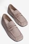 Women's Suede Ballerina Square Toe Loafer Sena Beige