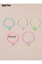 Pack of 5 - Girls Multi-Color Pastel Butterfly Beaded Bracelets - 4