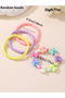 Pack of 4 - Girls Multi-Color Bow Charm Beaded Bracelets - 4