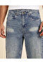 Men Dark Wash Skater Fit Jeans With Knee Darts - 4