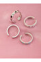 Girls Set of 4 - Star and Moon Cuff Rings - 6