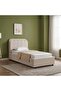 Maxillux Linea 120X200 Upholstered Kids Bed With Usb-beige, Engineered Wood, Fabric