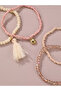 Pack of 6 - Girls Multi-Color Beaded and Chain Bracelets - 3