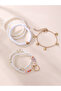Pack of 6 - Girls Multi-Color Beaded and Heart Charm Bracelets - 4
