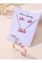 Set of 5 - Pink Bow And Pearl Jewelry Set - 8