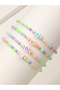 Pack of 4 - Multi-Color Pastel Beaded Bracelets with LOVE Letter Charms