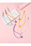 Pack of 6 - Girls Multi-Color Beaded Necklaces with Bow Pendant