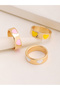 Girls Set of 3 - Heart Enamel Rings - 4