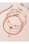 Pack of 4 - Girls Multi-Color Beaded Necklace with Smileys and Starfish Charms