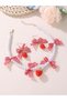 Girls Strawberry and Pearl Necklace and Earrings Set - 2