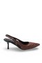 Carina Aria Women's Pointed Toe Open Back Thin Heeled Shoes 0012301 3D Printed Brown - 6